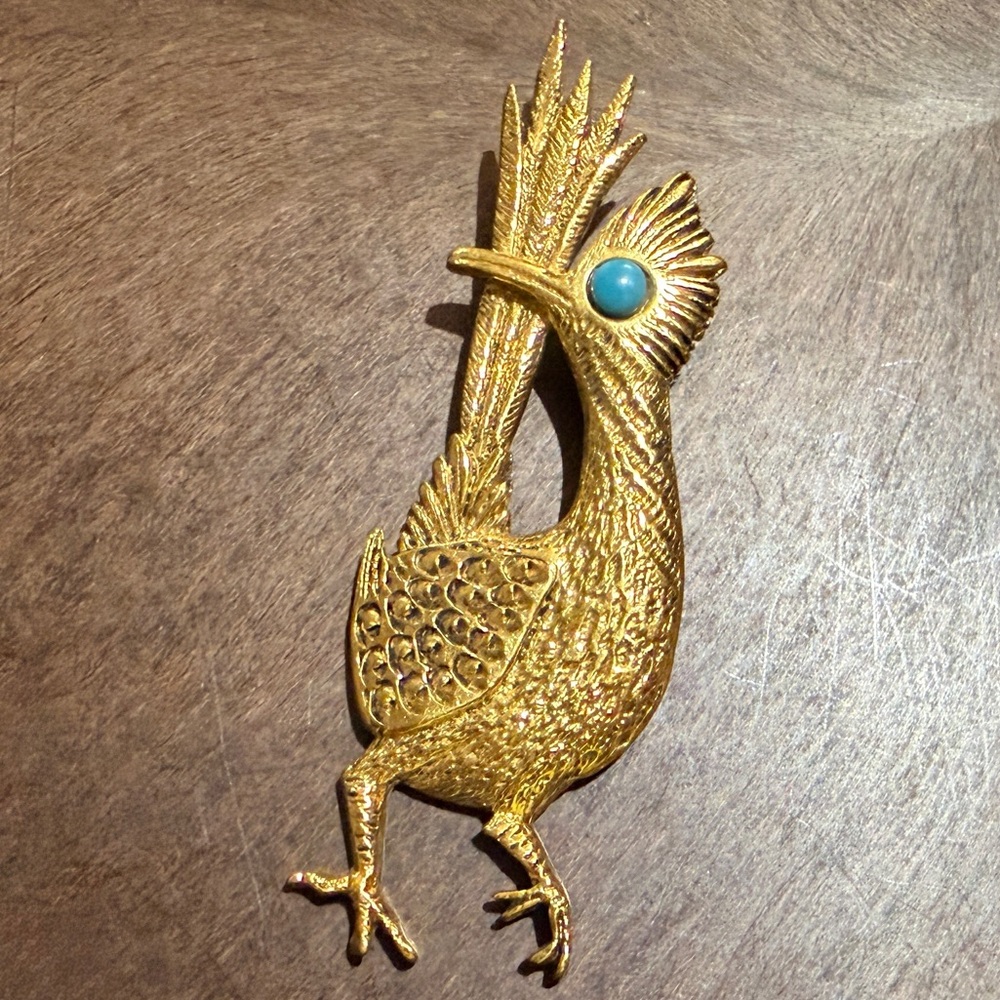 Vintage Roadrunner Brooch J Ritter Signed Bird Pin - Picture 4 of 12